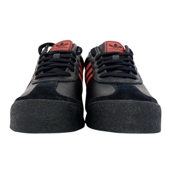 Adidas Originals Samoa Men's Size 13 Black Red Pebbled Leather Sneakers - Picture 2 of 9